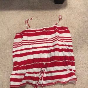 Red and white tank top